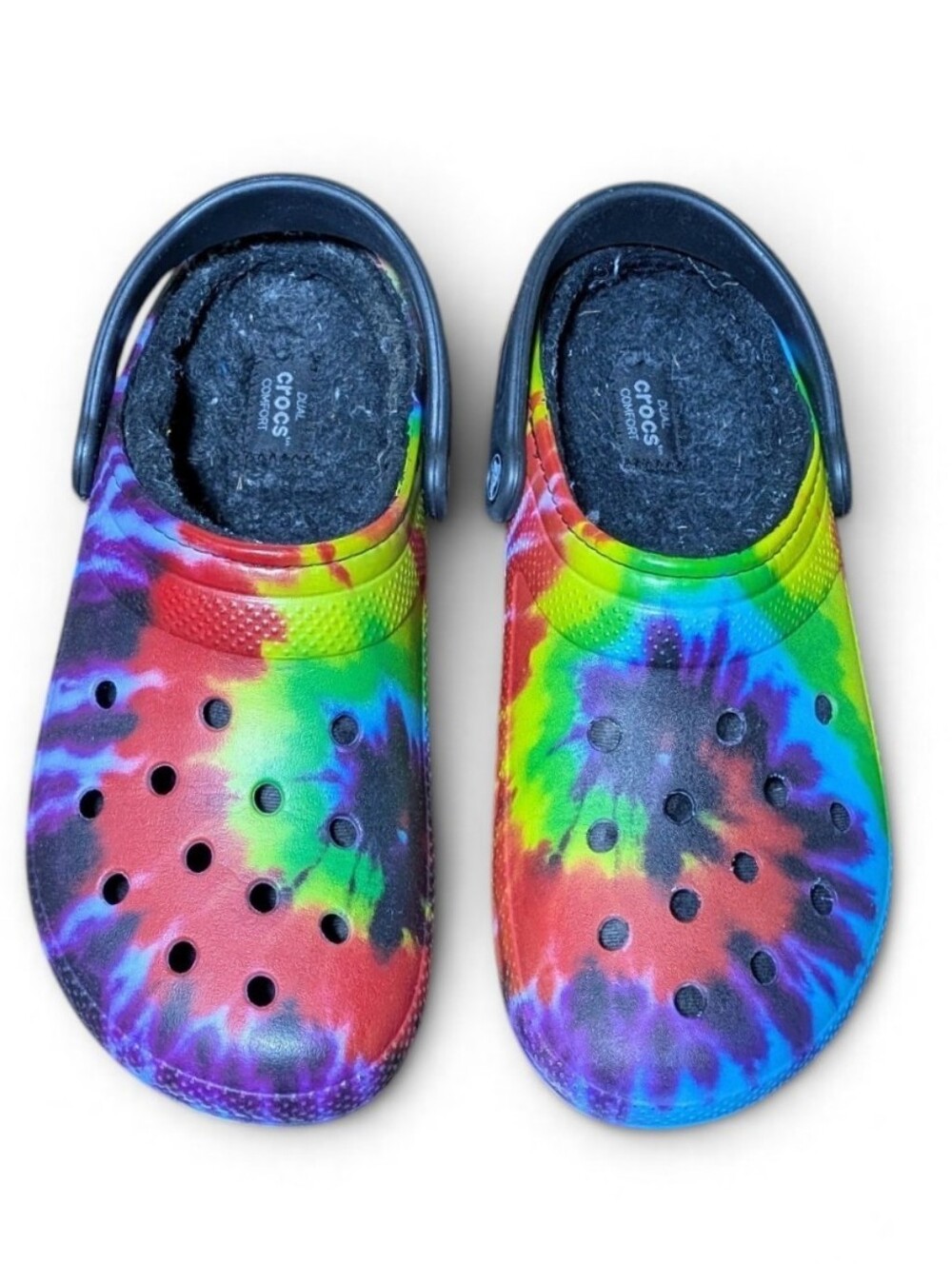 CROCS Tie Dye Fuzz Lined Clog